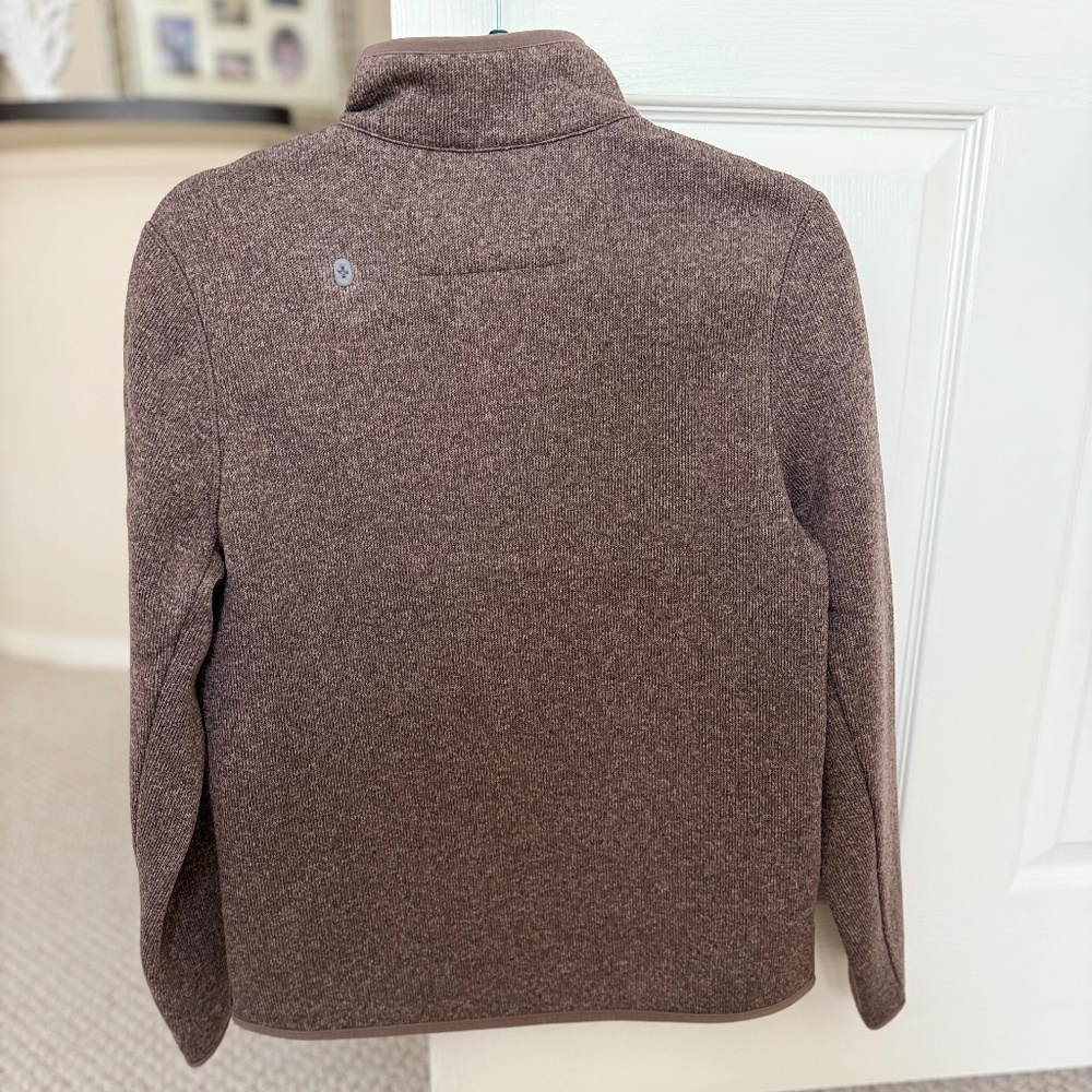 NEW FIGS Small Women's Heather Smokey Taupe 1/2 Zip Sweater Knit - Picture 2 of 3